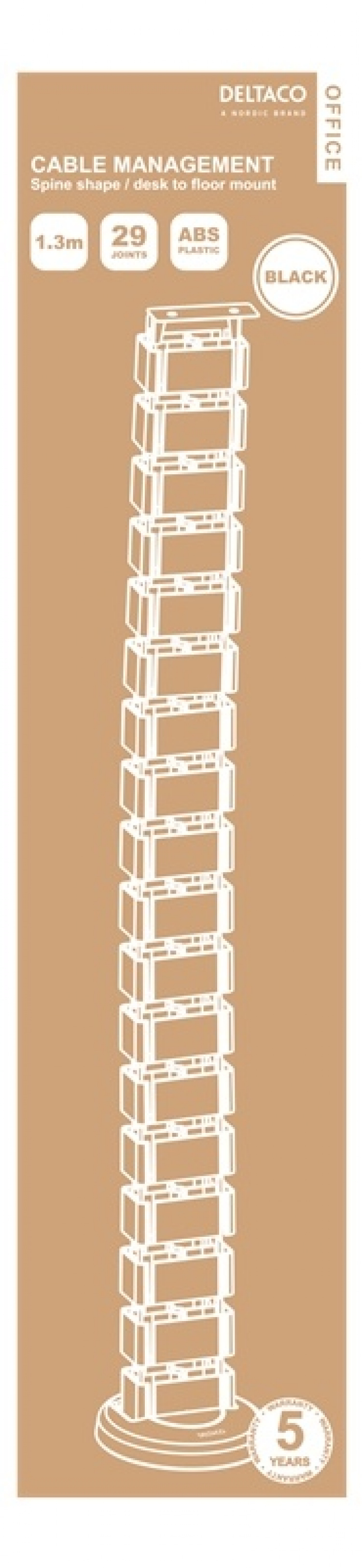 DELTACO Office, Spine Cable Organizer & Hider, White