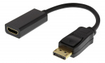 DELTACO DisplayPort til HDMI-adapter, 4K 60 Hz, 0,2 m, svart DELTACO DisplayPort til HDMI-adapter, 4K 60 Hz, 0,2 m, svart