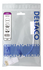 DELTACO DisplayPort til HDMI-adapter, 4K 60 Hz, 0,2 m, hvit