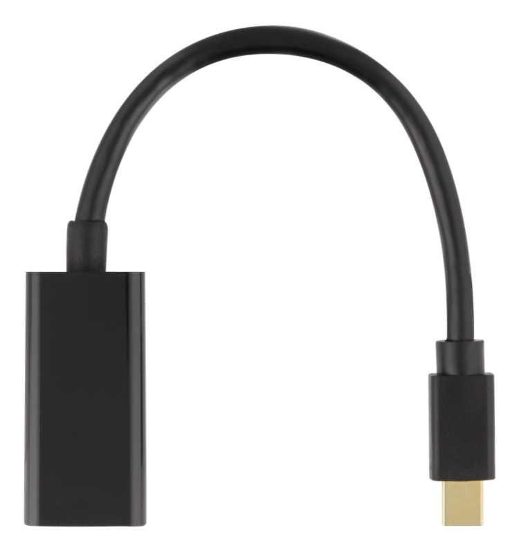 DELTACO Mini DisplayPort til HDMI-adapter, 4K 60 Hz, 0,2 m, svart
