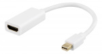 DELTACO Mini DisplayPort til HDMI-adapter, 4K 60 Hz, 0,2 m, hvit DELTACO Mini DisplayPort til HDMI-adapter, 4K 60 Hz, 0,2 m, hvit