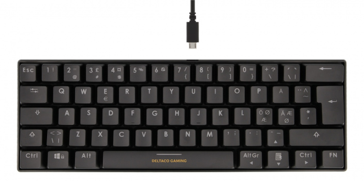 DELTACO GAMING Mekanisk 60% RGB-tastatur, brune brytere, 62 taster
