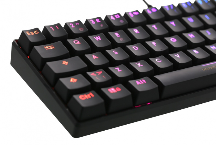 DELTACO GAMING Mekanisk 60% RGB-tastatur, brune brytere, 62 taster