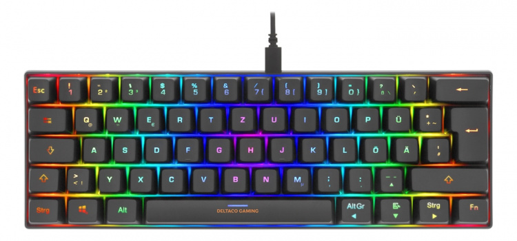 DELTACO GAMING mekanisk tastatur med 60% layout, RGB, røde brytere DELTACO GAMING mekanisk tastatur med 60% layout, RGB, røde brytere