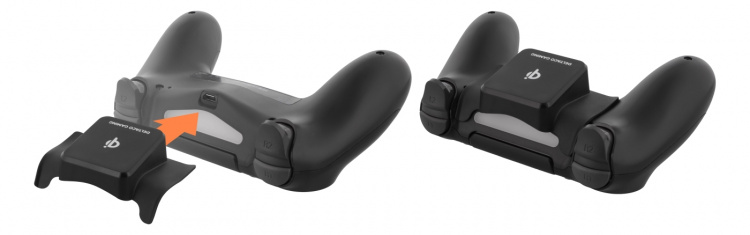 DELTACO GAMING qi-mottaker for trådløs lading for PS4-kontroller, svart