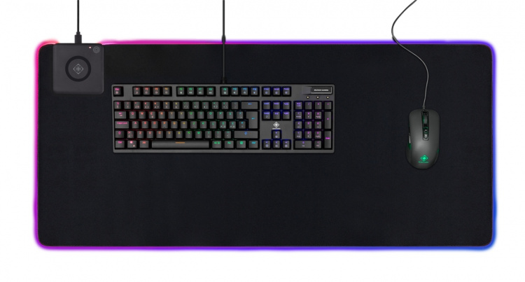 DELTACO GAMING DMP320 RGB-musematte, rask trådløs lading, 900x400x4mm DELTACO GAMING DMP320 RGB-musematte, rask trådløs lading, 900x400x4mm