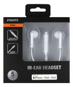 Streetz in-ear Lightning-hodesett, MFi, volumkontroll, fjernkontroll, hvit