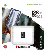 Kingston 128 GB micSDXC Canvas Select Plus 100R A1 C10 1-pk. uten ADP Kingston 128 GB micSDXC Canvas Select Plus 100R A1 C10 1-pk. uten ADP