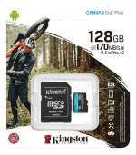 Kingston 128 GB microSDXC Canvas Go Plus 170R A2 U3 V30-kort + ADP Kingston 128 GB microSDXC Canvas Go Plus 170R A2 U3 V30-kort + ADP