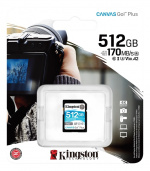 Kingston 512 GB SDXC Canvas Go Plus 170R C10 UHS-I U3 V30