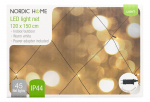 Lysnett, 120x150 cm, 120 LED, adapter, varm hvit