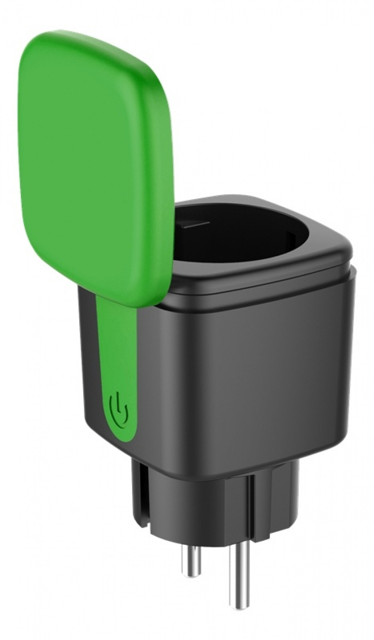 DELTACO SMART HOME Utendørsplugg, IP44, 1x CEE 7/3, 13A, svart/grønn DELTACO SMART HOME Utendørsplugg, IP44, 1x CEE 7/3, 13A, svart/grønn