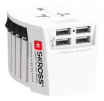 SKROSS MUV USB 4xA, 2-polet reiseadapter med 4 USB-A-porter