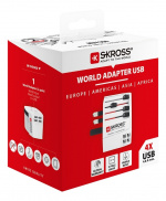 SKROSS MUV USB 4xA, 2-polet reiseadapter med 4 USB-A-porter
