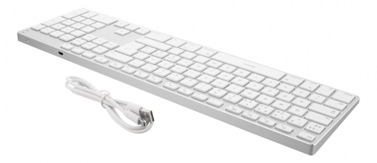 DELTACO bluetooth-tastatur i full størrelse, aluminium, oppladbart batteri,
