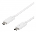 DELTACO USB-C til USB-C-kabel, 5 Gbit/s, 5A, 2M, hvit DELTACO USB-C til USB-C-kabel, 5 Gbit/s, 5A, 2M, hvit