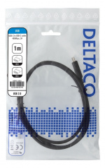DELTACO USB 2.0-kabel, Type C - Type C, 1 m, svart DELTACO USB 2.0-kabel, Type C - Type C, 1 m, svart