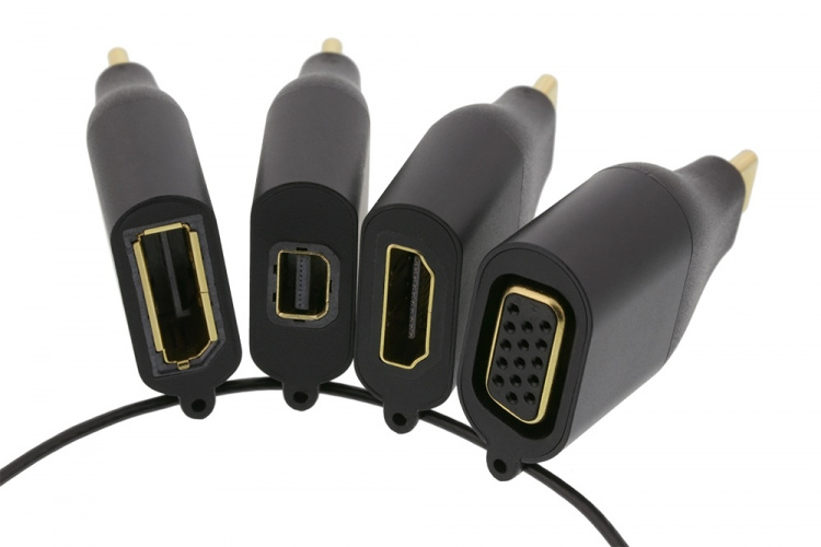 DELTACO OFFICE USB-C Adapter ring, mDP, DP, VGA, HDMI