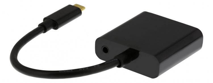 DELTACO USB-C til VGA-adapter, USB type C hann - VGA hunn + 3,5 mm