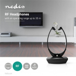 Nedis Trådløs TV hodetelefoner | RF, frequency 868 Mhz | In-Ear | Maksimal batteritid: 4.5 timer | 35 m | Digital lyd | Ladestasjon | Balanse kontroll | Sort Nedis Trådløs TV hodetelefoner | RF, frequency 868 Mhz | In-Ear | Maksimal batteritid: 4.5 timer | 35 m | Digital lyd | Ladestasjon | Balanse kontroll | Sort