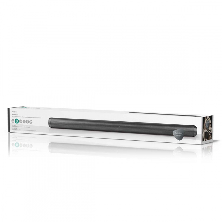 Nedis Soundbar | 2.0 | DSP Program | 135 W | 1x 3.5 mm / 1x Coax Audio / 1x Optical / 1x USB | 1x HDMI (with ARC) | Bluetooth® | Kan monteres | Mørk Grå / Sort