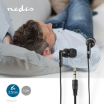 Nedis Wired øretelefoner | 3.5 mm | Kabellengde: 1.20 m | Volumkontroll | Sort