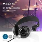 Nedis On-Ear hodetelefoner med kabel | 3.5 mm | Kabellengde: 1.10 m | Sort