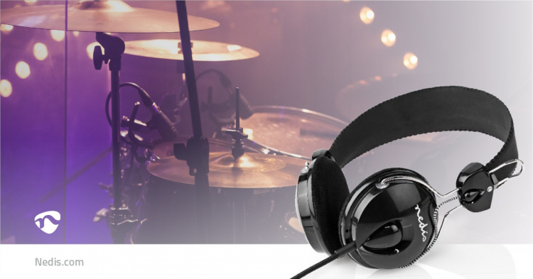 Nedis On-Ear hodetelefoner med kabel | 3.5 mm | Kabellengde: 1.10 m | Sort