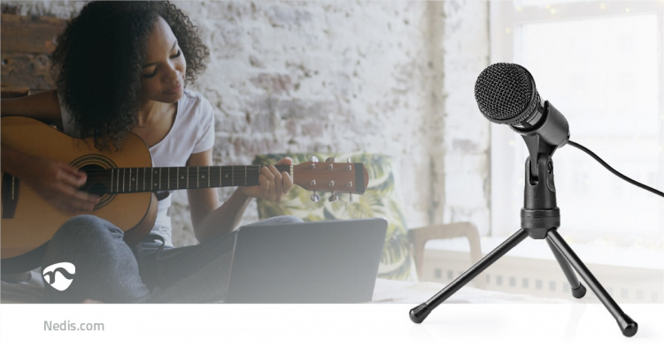 Nedis Mikrofon | Brukes til: Notisbok / Skrivebord / Smarttelefon / Tablett | Wired | 1x 3.5 mm