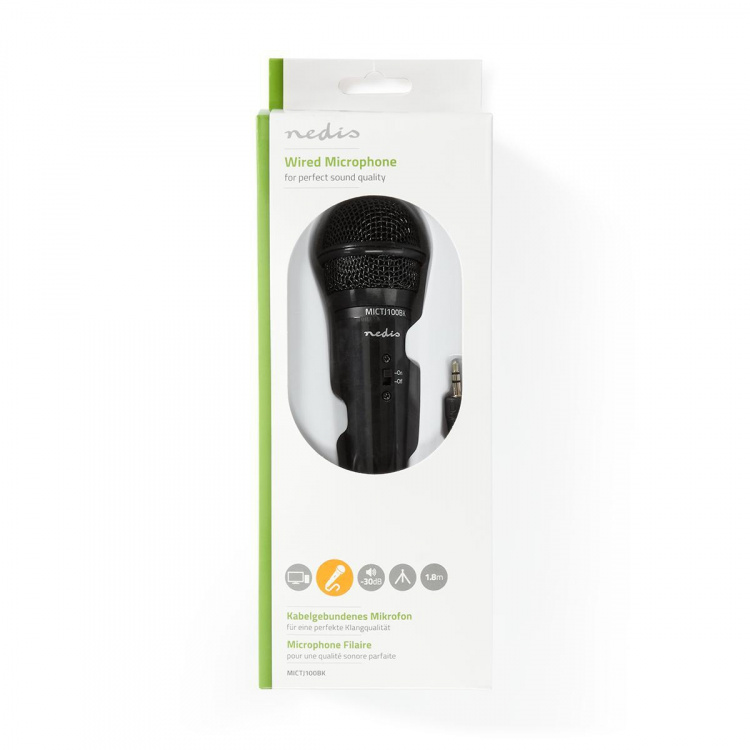 Nedis Mikrofon | Brukes til: Notisbok / Skrivebord / Smarttelefon / Tablett | Wired | 1x 3.5 mm