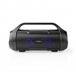 Nedis Bluetooth® Party Boombox | 6 timer | 2.0 | 80 W | Media avspilling: AUX / Micro SD / USB | IPX5 | Linkable | Bære håndtak | Party lys | Sort