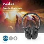 Nedis Trådløse Over-Ear hodetelefoner | Maksimal batteritid: 20 timer | Innebygd mikrofon | Trykk kontroll | Stemmestyring | Volumkontroll | Reiseveske inkludert | Sort Nedis Trådløse Over-Ear hodetelefoner | Maksimal batteritid: 20 timer | Innebygd mikrofon | Trykk kontroll | Stemmestyring | Volumkontroll | Reiseveske inkludert | Sort