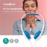 Nedis On-Ear hodetelefoner med kabel | 3.5 mm | Kabellengde: 1.20 m | 82 dB | Blå