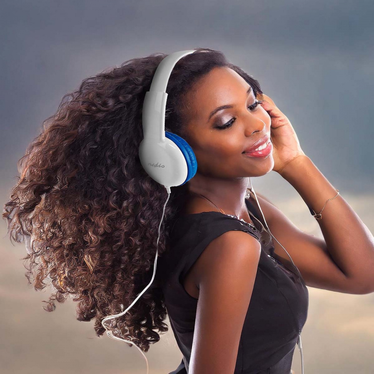 Nedis On-Ear hodetelefoner med kabel | 3.5 mm | Kabellengde: 1.20 m | 82 dB | Blå