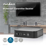 Nedis Bluetooth® Transceiver | Koblingsinngang: 1x AUX | Koblingsutgang: 1x AUX | SBC | Opptil 1 enhet | Opp til 6 timer | Automatisk avstengingsfunksjon | Sort