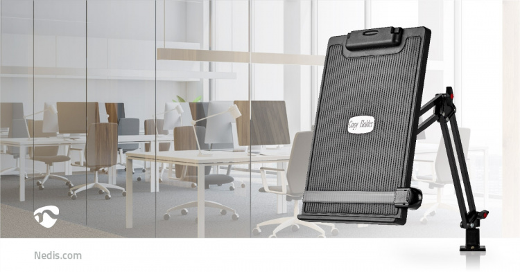 Nedis Kopier Holder | Klemme | passer for papirstørrelse: A4 | Adjustable Angle / Full Motion | Dreievinkel: 360 °