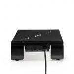 Nedis Monitor Stand | Ergonomisk: Yes | Maksimal bæreevne: 18 kg | Universal | USB-hub | Justerbar høyde: Nei