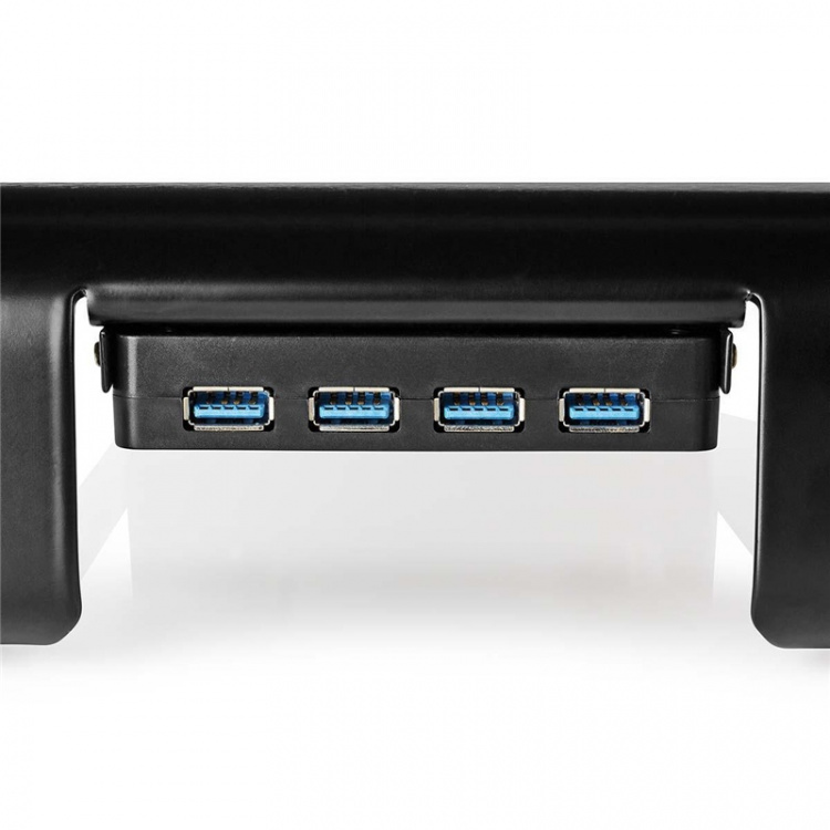 Nedis Monitor Stand | Ergonomisk: Yes | Maksimal bæreevne: 18 kg | Universal | USB-hub | Justerbar høyde: Nei