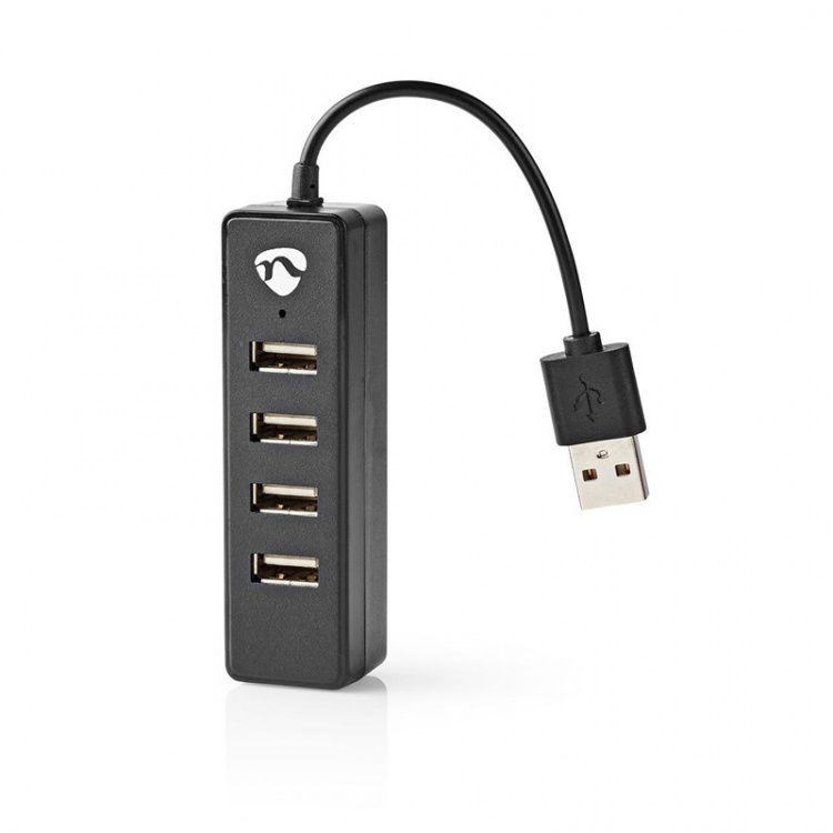 Nedis USB-hub | USB-A Male | 4x USB A Female | 4-Port port(s) | USB 2.0 | USB-Strøm