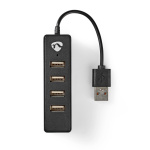 Nedis USB-hub | USB-A Male | 4x USB A Female | 4-Port port(s) | USB 2.0 | USB-Strøm