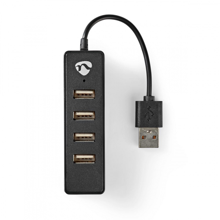 Nedis USB-hub | USB-A Male | 4x USB A Female | 4-Port port(s) | USB 2.0 | USB-Strøm