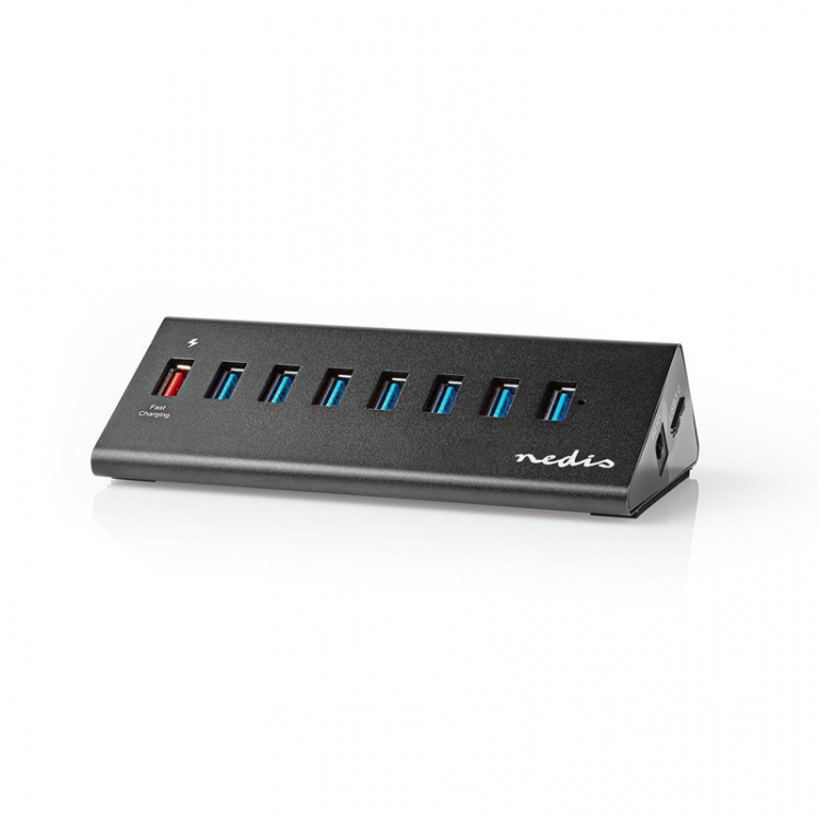 Nedis USB-hub | USB Micro-B Female | USB-A Female | 8-Port port(s) | QC3.0 / USB 3.2 Gen 1 | Nettstrøm drevet / USB-Strøm | 5 Gbps | 8x USB