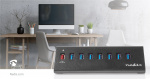 Nedis USB-hub | USB Micro-B Female | USB-A Female | 8-Port port(s) | QC3.0 / USB 3.2 Gen 1 | Nettstrøm drevet / USB-Strøm | 5 Gbps | 8x USB
