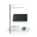 Nedis USB-hub | USB Micro-B Female | USB-A Female | 8-Port port(s) | QC3.0 / USB 3.2 Gen 1 | Nettstrøm drevet / USB-Strøm | 5 Gbps | 8x USB