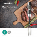 Nedis Kjøtttermometer | Tempraturinnstillinger | LCD-Skjerm | 0 - 110 °C | Sort / Sølv
