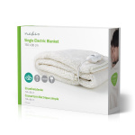 Nedis Elektrisk Teppe | Underblanket | 1 Person | 150 x 80 cm | 3 Varmeinnstillinger | Vaskbar | Overopphetings vern | Polyester / Syntetisk