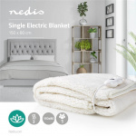 Nedis Elektrisk Teppe | Underblanket | 1 Person | 150 x 80 cm | 3 Varmeinnstillinger | Vaskbar | Overopphetings vern | Polyester / Syntetisk
