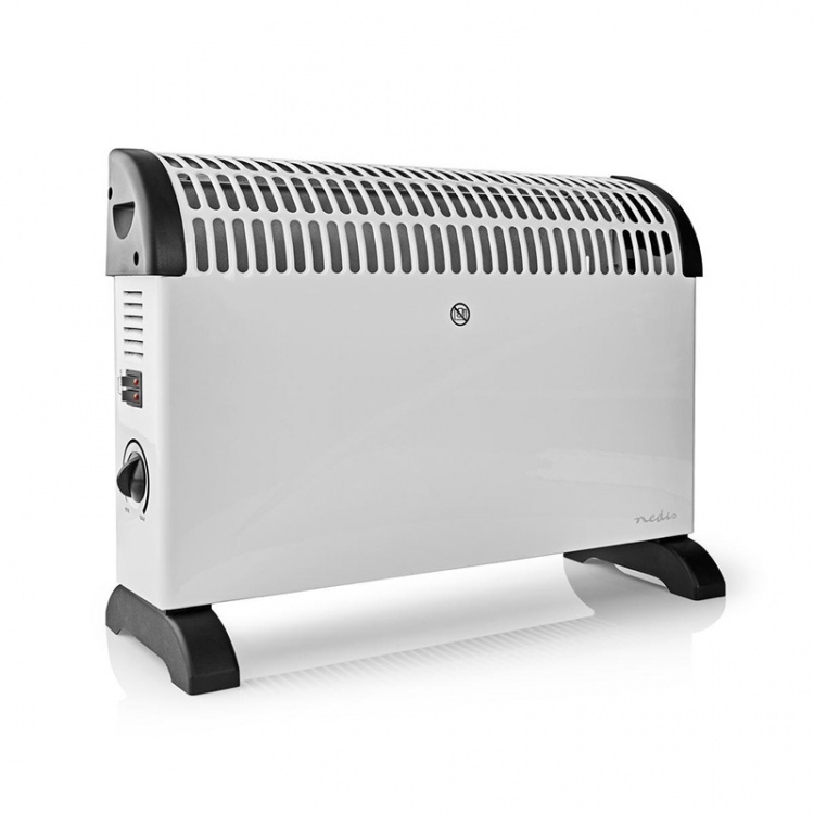 Nedis konveksjon Heater | 2000 W | 3 Varmeinnstillinger | Justerbar termostat | Veltebeskyttelse | Integrerte håndtak | Hvit