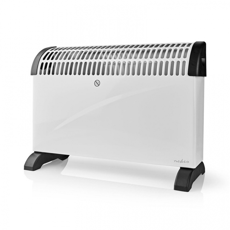 Nedis konveksjon Heater | 2000 W | 3 Varmeinnstillinger | Justerbar termostat | Veltebeskyttelse | Integrerte håndtak | Hvit