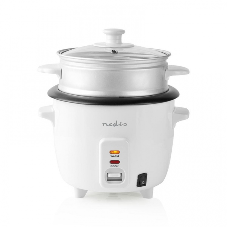 Nedis Riskoker | 0.6 l | 300 W | Steamer i aluminium | Non-stick belegg | Avtagbar bolle | Automatisk avstengning Nedis Riskoker | 0.6 l | 300 W | Steamer i aluminium | Non-stick belegg | Avtagbar bolle | Automatisk avstengning
